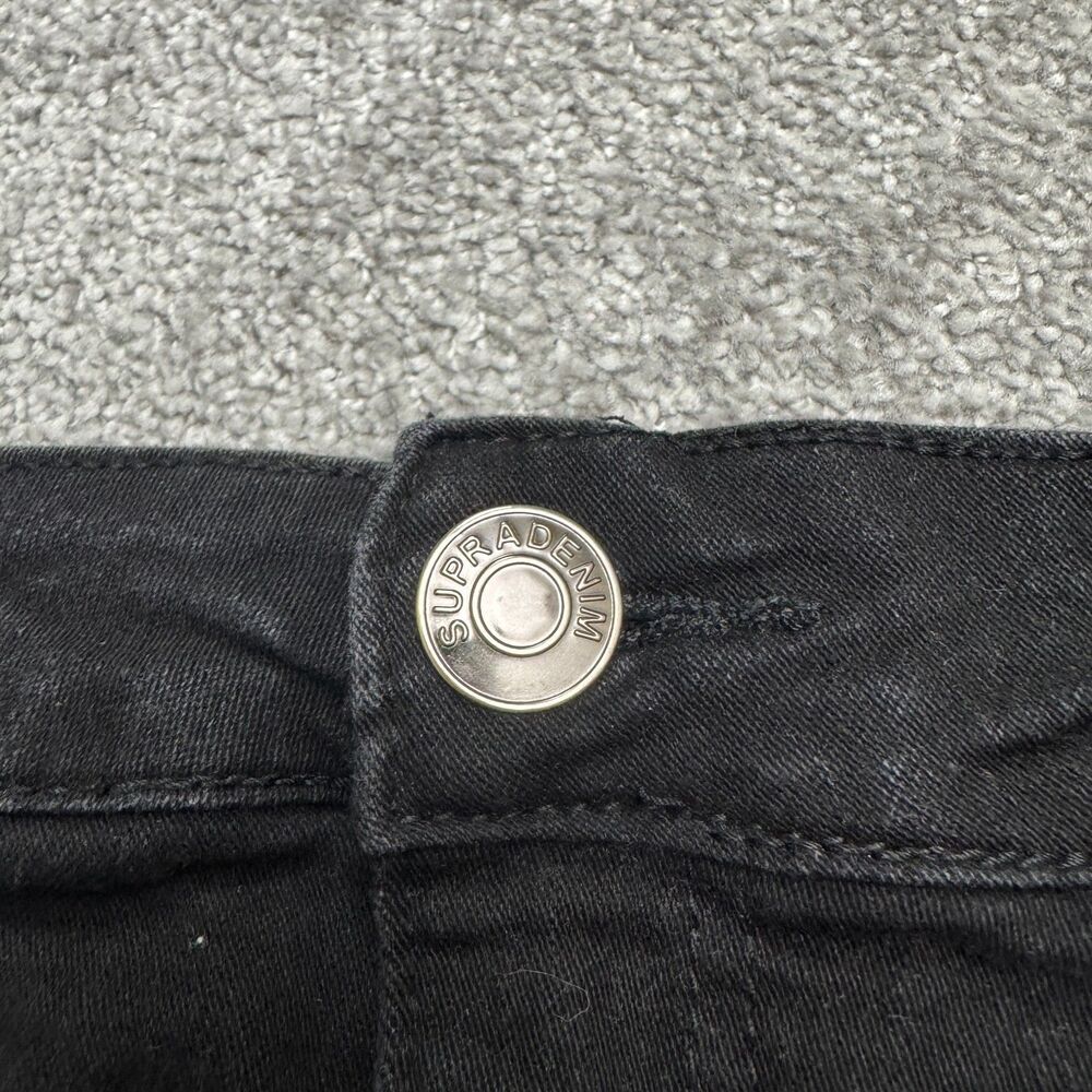 Supra Denim High Rise Capri Cropped Jeans Womens 14 Black Stretch Casual 32x20 - Picture 15 of 16